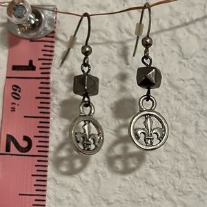 Fleur de Lis Dangly Earrings